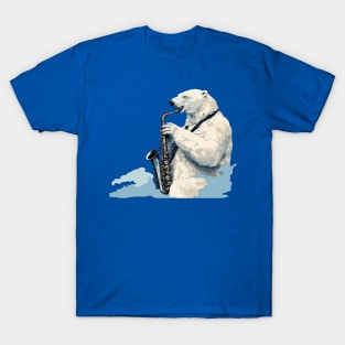 Polar Bear Playing Saxophone T-Shirt